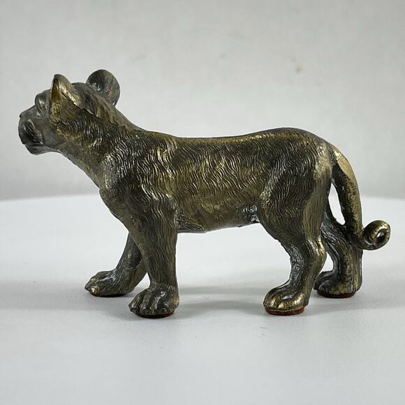 Bronze Young Lion Statue (Small) - Animal Art Sculpture Figurine 3.5 Inches - Picture 3 of 10